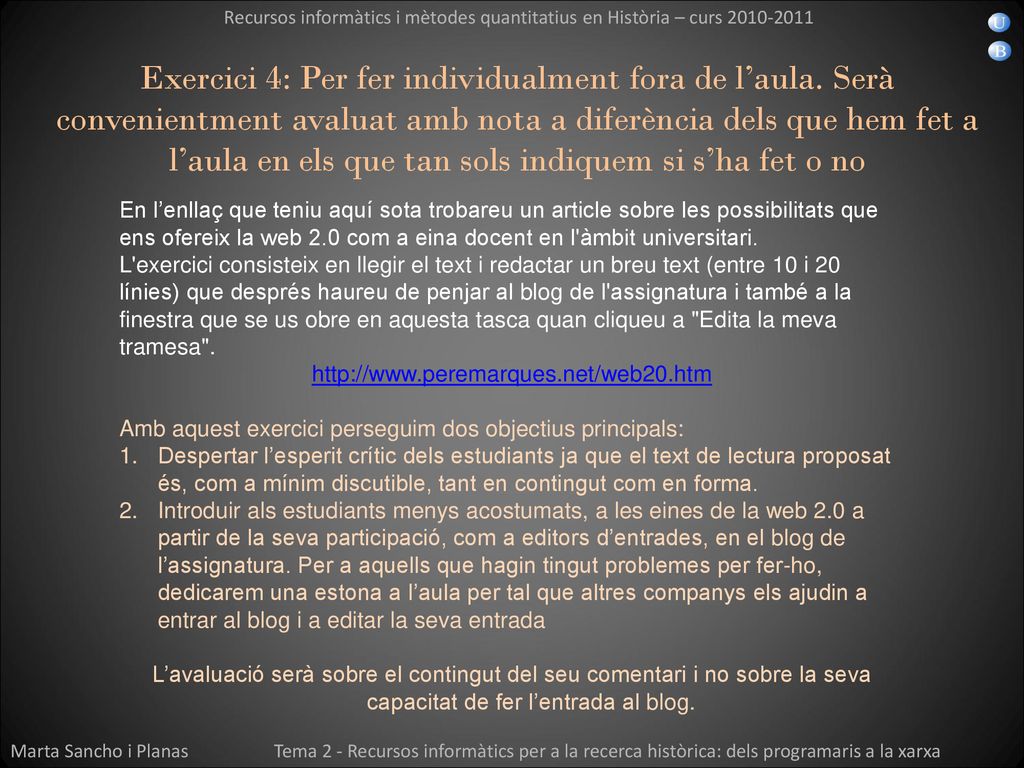 Recursos informàtics i mètodes quantitatius en Història – curs
