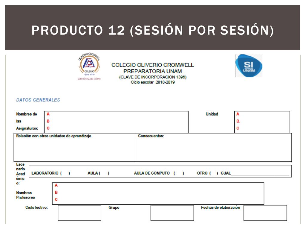 Producto 12 (sesión por sesión)