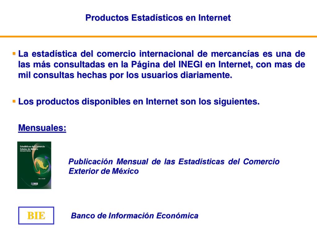 Productos Estadísticos en Internet
