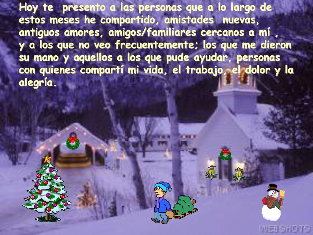 Hoy te presento a las personas que a lo largo de estos meses he compartido, amistades nuevas, antiguos amores, amigos/familiares cercanos a mí , y a los que no veo frecuentemente; los que me dieron su mano y aquellos a los que pude ayudar, personas con quienes compartí mi vida, el trabajo, el dolor y la alegría.