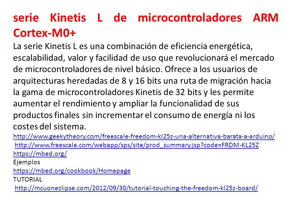 serie Kinetis L de microcontroladores ARM Cortex-M0+