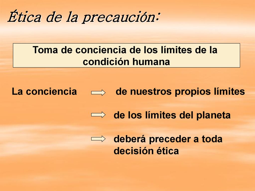 Ética de la precaución: Toma de conciencia de los límites de la