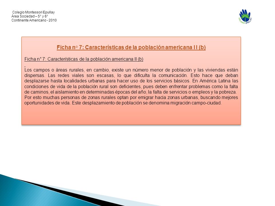 Ficha n° 7: Características de la población americana I I (b)