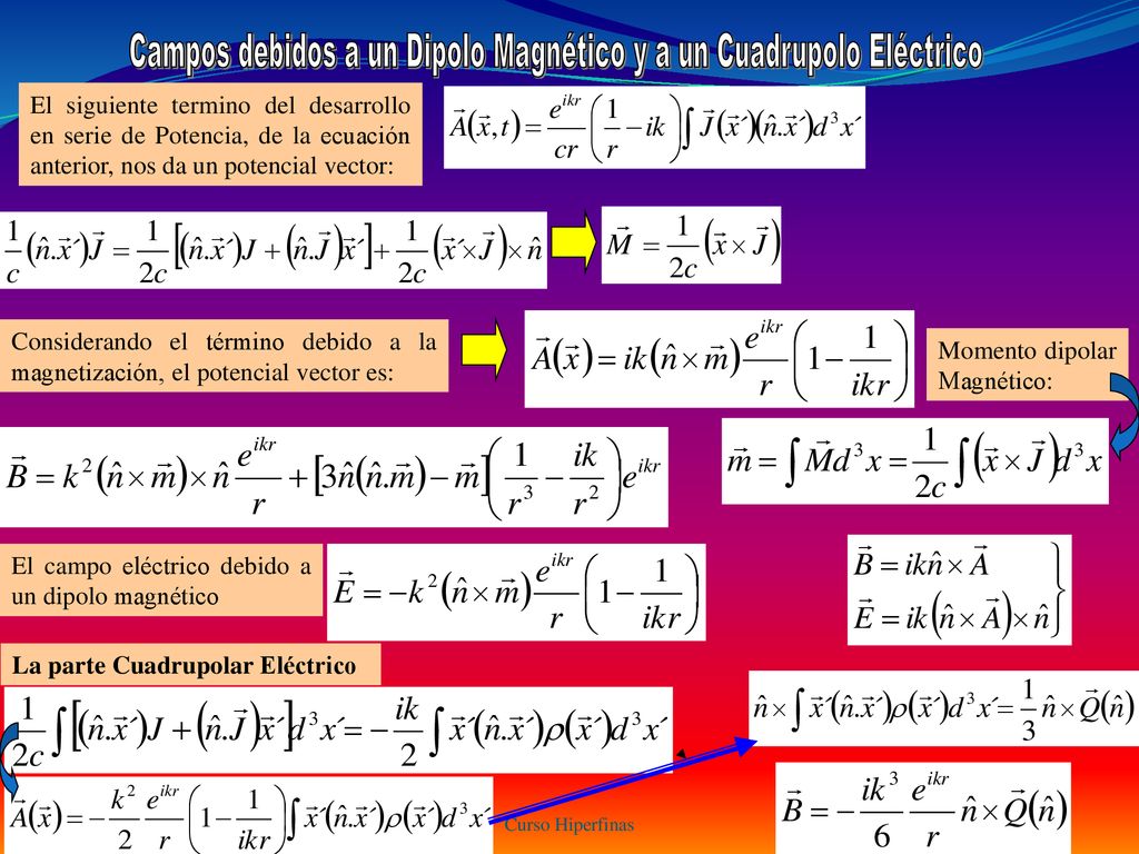 Campos debidos a un Dipolo Magnético y a un Cuadrupolo Eléctrico