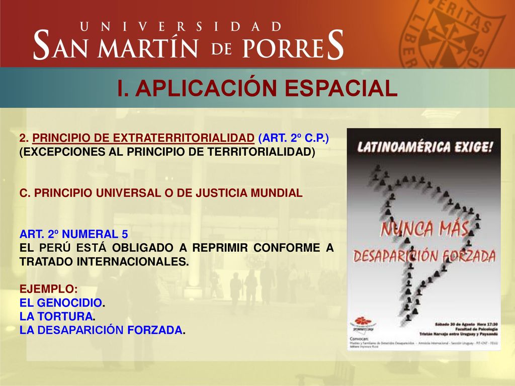 I. APLICACIÓN ESPACIAL 2. PRINCIPIO DE EXTRATERRITORIALIDAD (ART. 2º C.P.) (EXCEPCIONES AL PRINCIPIO DE TERRITORIALIDAD)