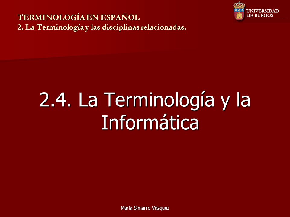 2.4. La Terminología y la Informática