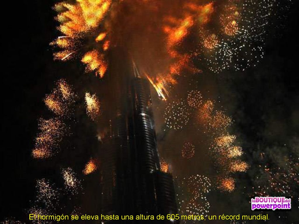 El hormigón se eleva hasta una altura de 605 metros, un récord mundial.