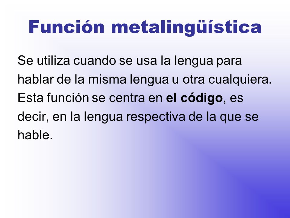 Función metalingüística