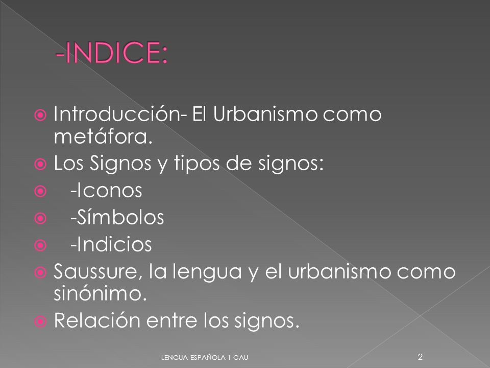 -INDICE: Introducción- El Urbanismo como metáfora.