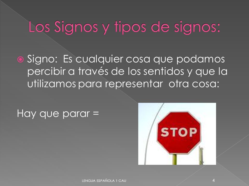 Los Signos y tipos de signos: