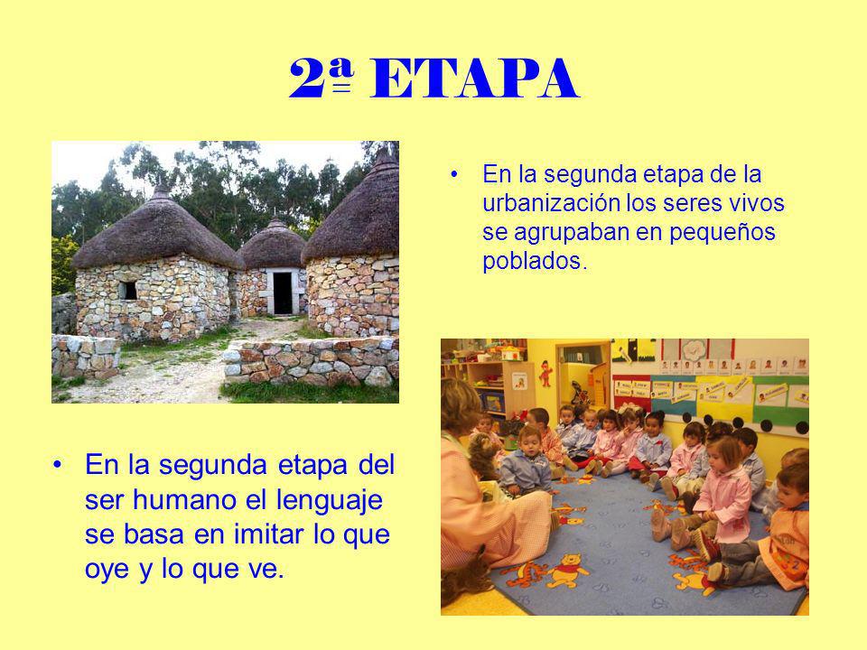 2ª ETAPA En la segunda etapa de la urbanización los seres vivos se agrupaban en pequeños poblados.