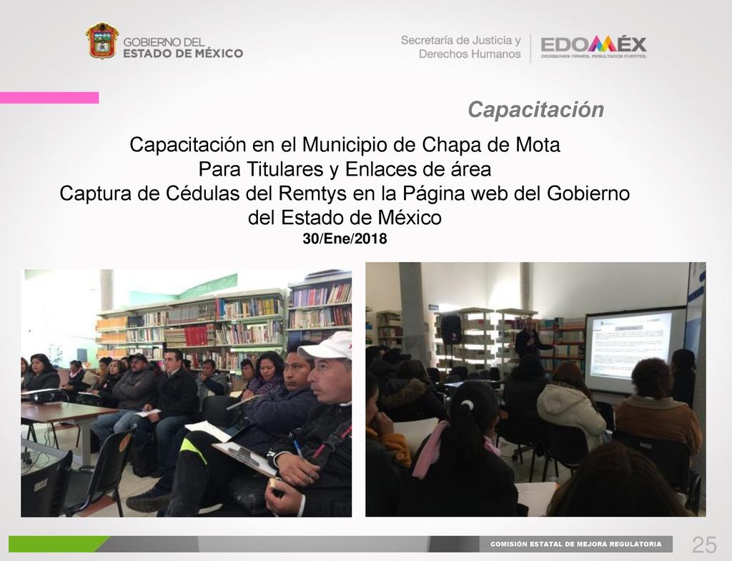 25 Capacitación Capacitación en el Municipio de Chapa de Mota