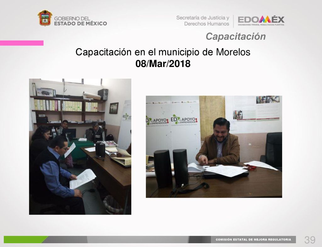 39 Capacitación Capacitación en el municipio de Morelos 08/Mar/2018