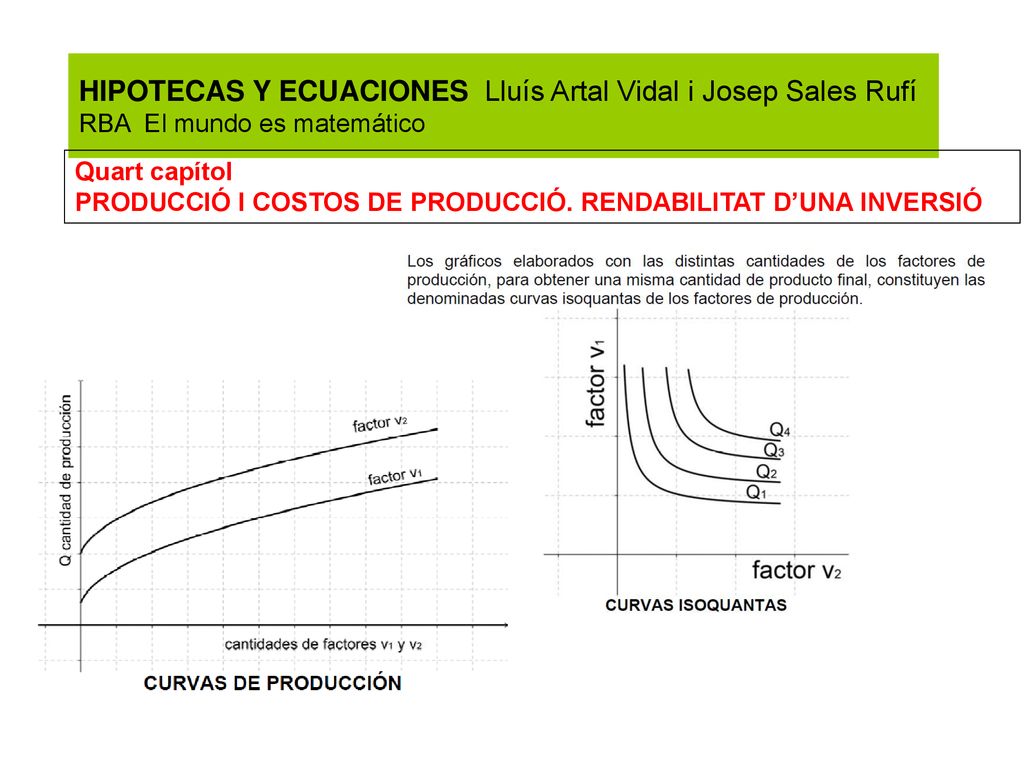 HIPOTECAS Y ECUACIONES Lluís Artal Vidal i Josep Sales Rufí RBA El mundo es matemático