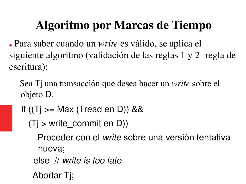Algoritmo por Marcas de Tiempo