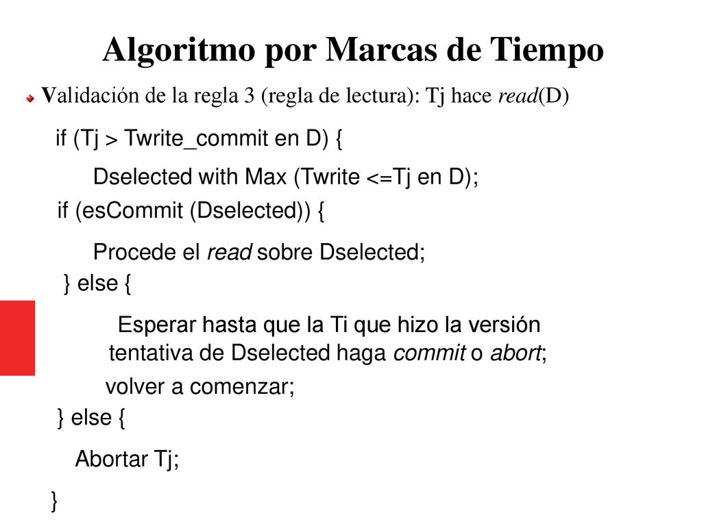 Algoritmo por Marcas de Tiempo