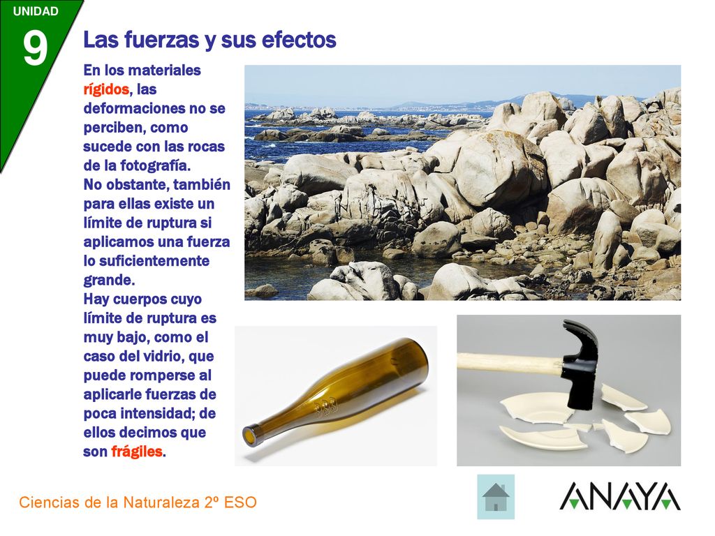 En los materiales rígidos, las deformaciones no se perciben, como sucede con las rocas de la fotografía.