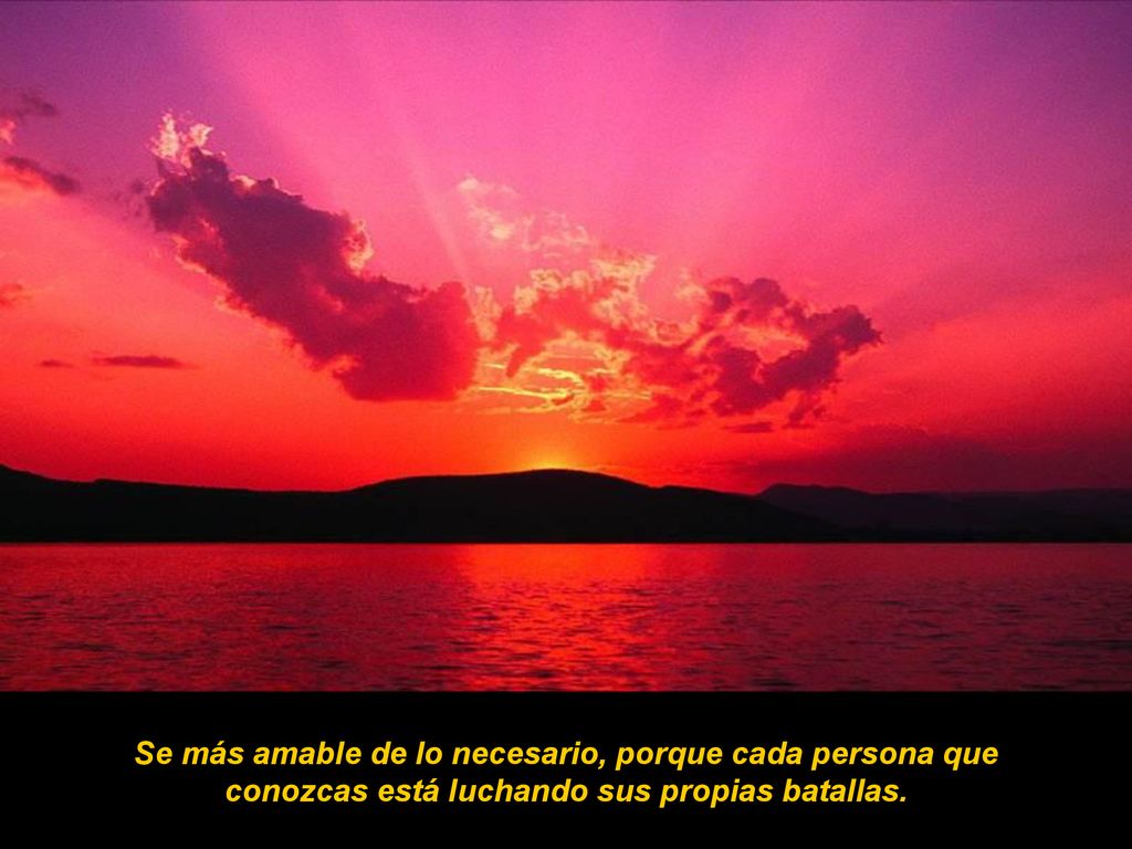 Se más amable de lo necesario, porque cada persona que conozcas está luchando sus propias batallas.