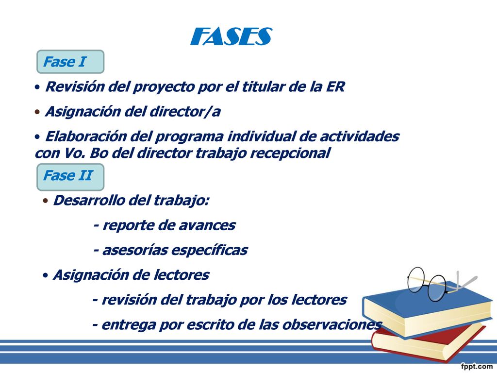 FASES Fase I Revisión del proyecto por el titular de la ER