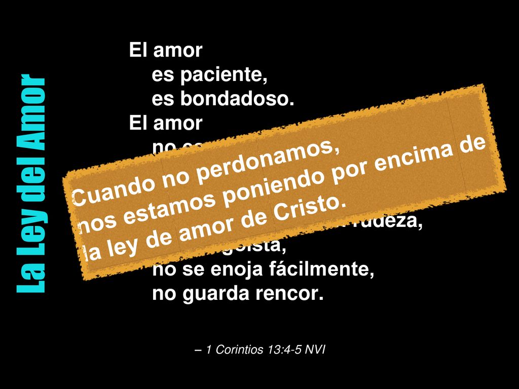 El amor es paciente, es bondadoso. El amor. no es envidioso. ni jactancioso. ni orgulloso. No se comporta con rudeza,