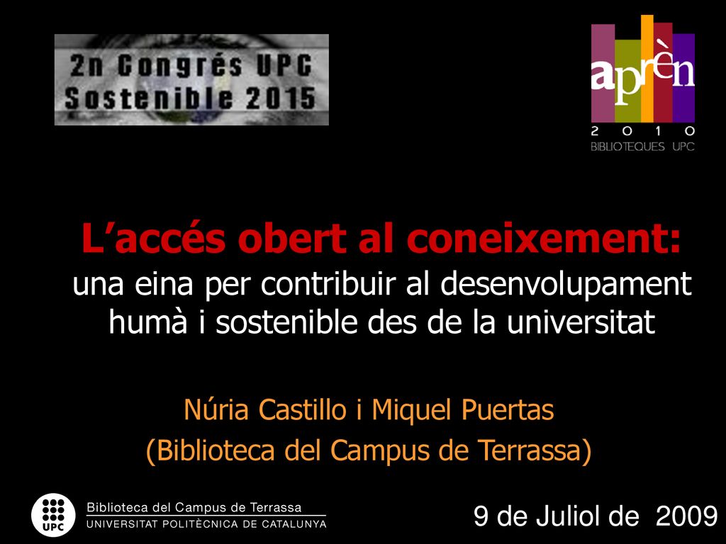 Núria Castillo i Miquel Puertas (Biblioteca del Campus de Terrassa)
