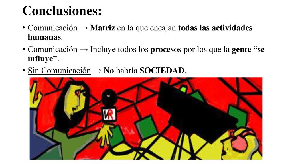 Conclusiones: Comunicación → Matriz en la que encajan todas las actividades humanas.