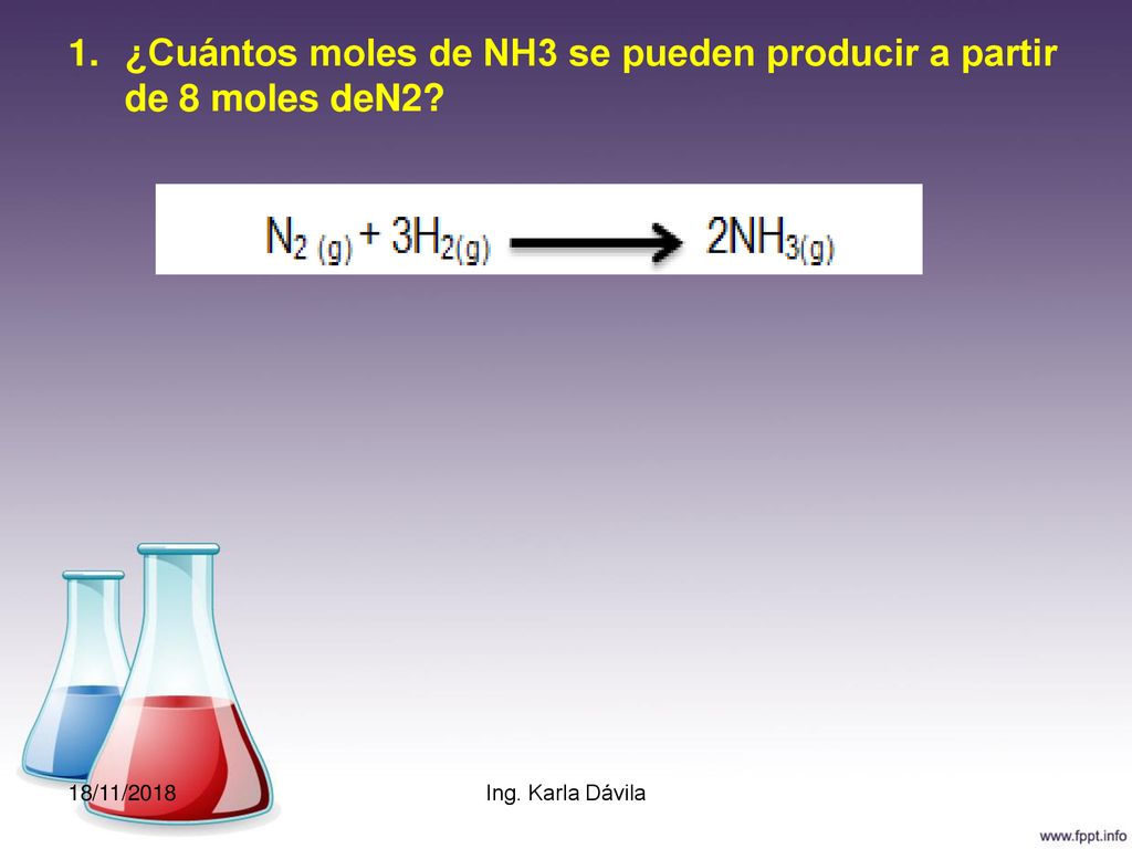 ¿Cuántos moles de NH3 se pueden producir a partir de 8 moles deN2