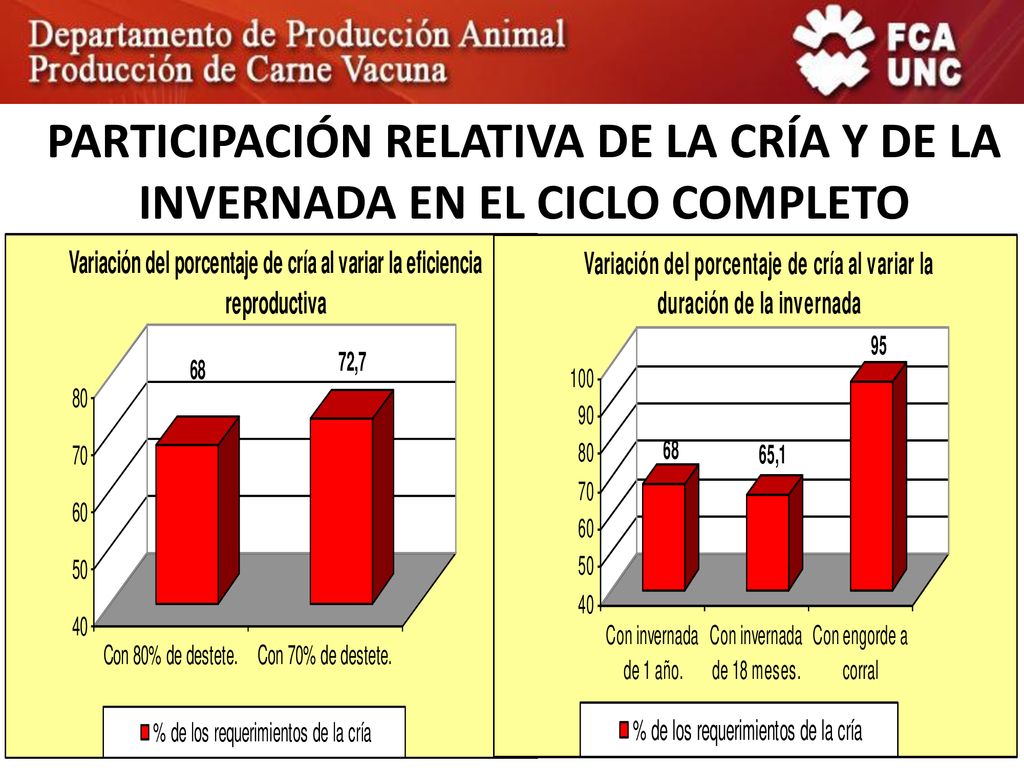 PARTICIPACIÓN RELATIVA DE LA CRÍA Y DE LA INVERNADA EN EL CICLO COMPLETO