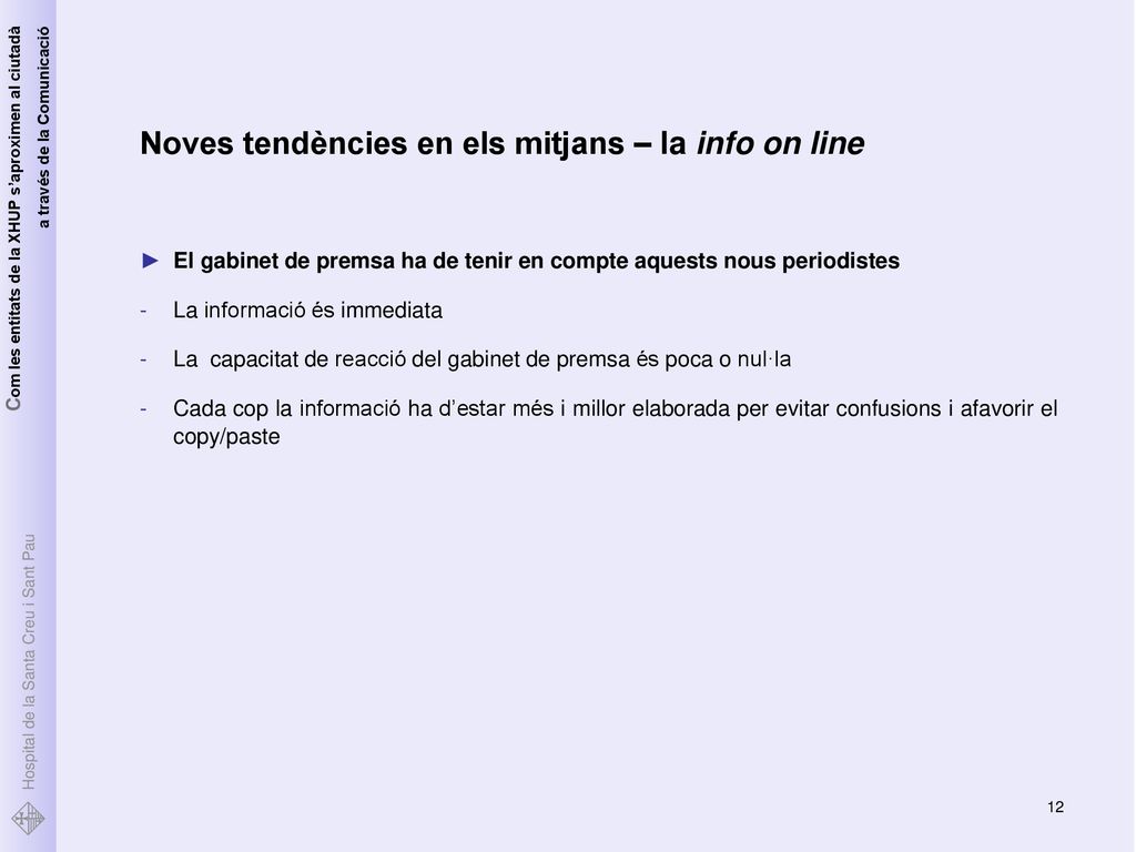 Noves tendències en els mitjans – la info on line