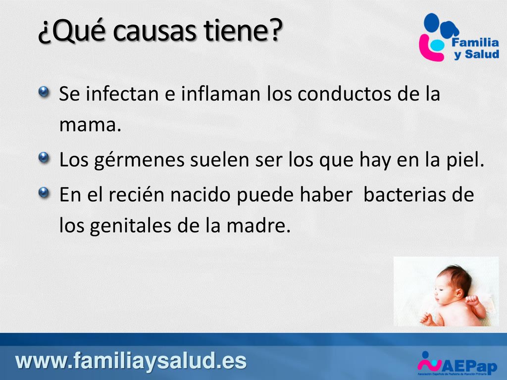 ¿Qué causas tiene Se infectan e inflaman los conductos de la mama.