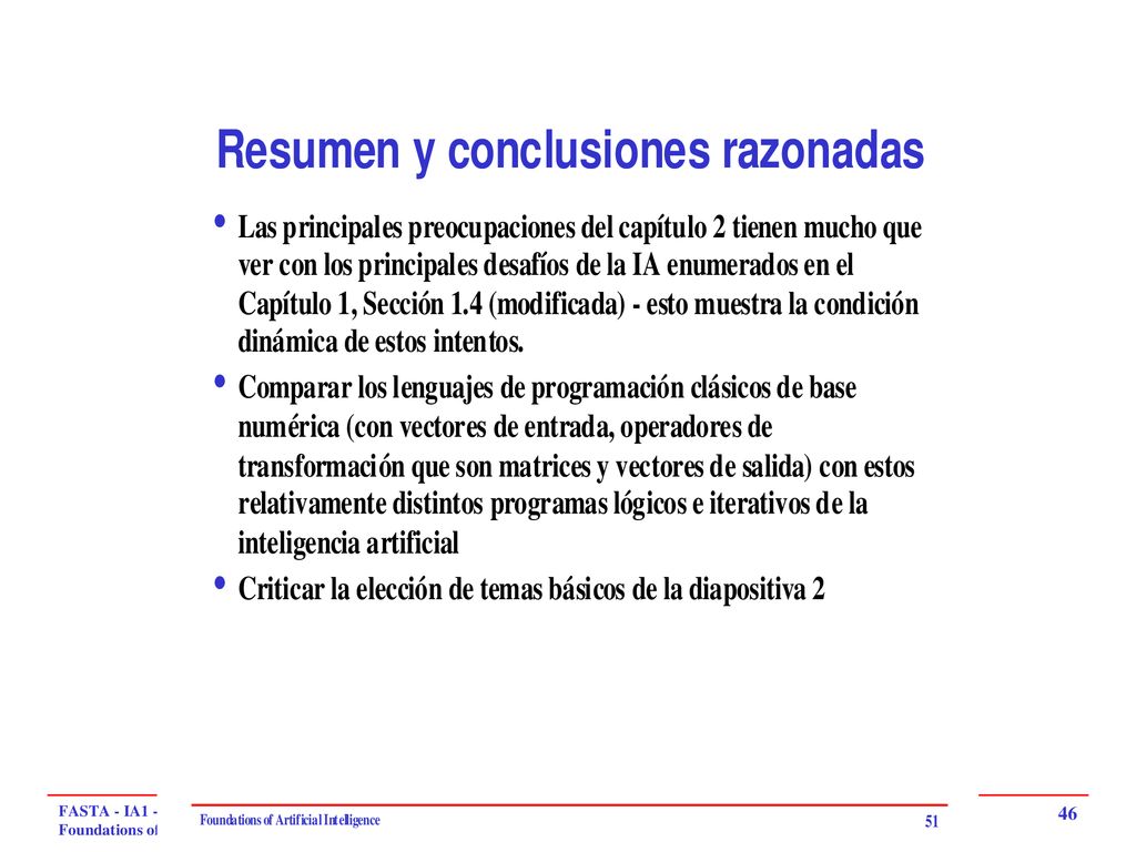 FASTA - IA1 - Clase 4 - Foundations of Artificial Intelligence