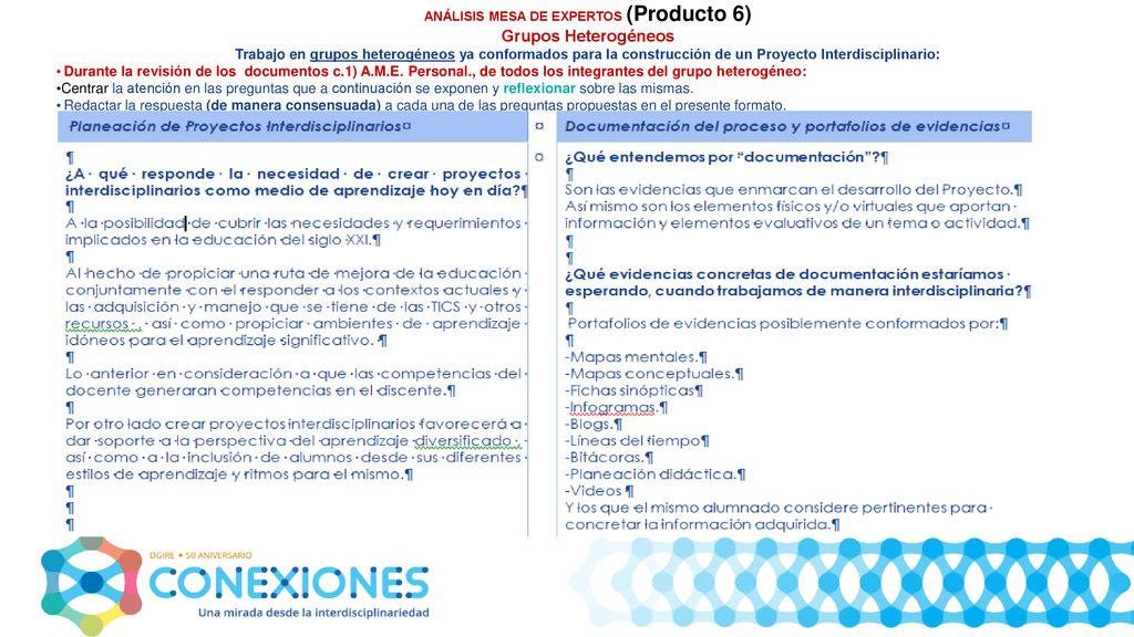 ANÁLISIS MESA DE EXPERTOS (Producto 6)
