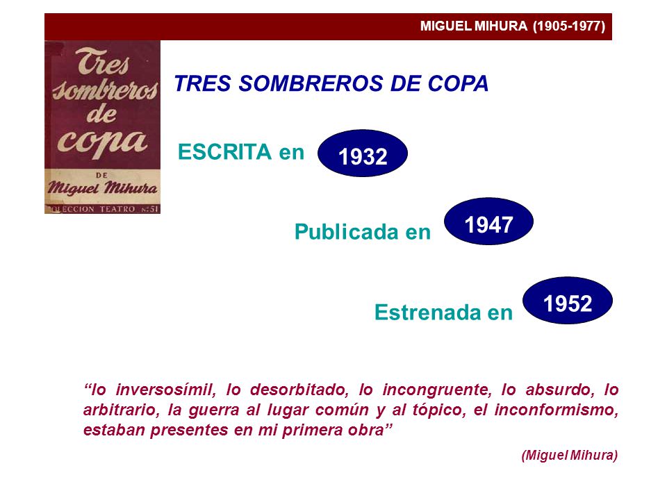 TRES SOMBREROS DE COPA ESCRITA en Publicada en