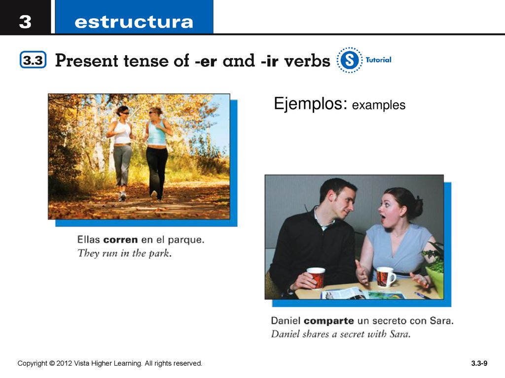 Ejemplos: examples Copyright © 2012 Vista Higher Learning. All rights reserved.