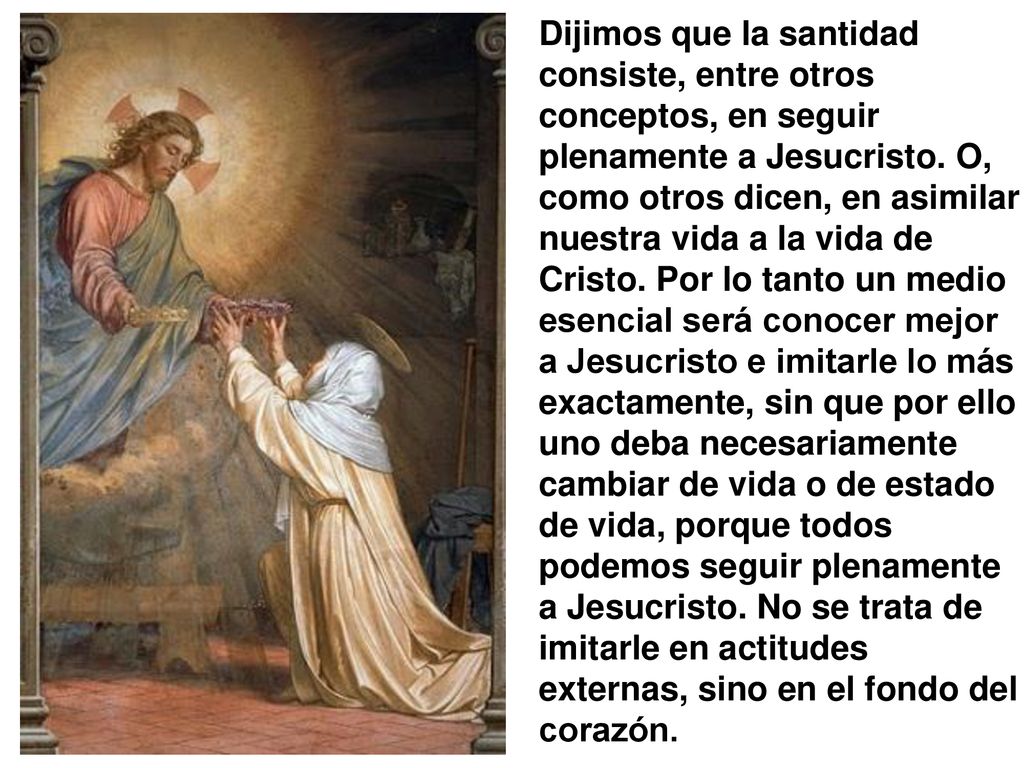 Dijimos que la santidad consiste, entre otros conceptos, en seguir plenamente a Jesucristo.