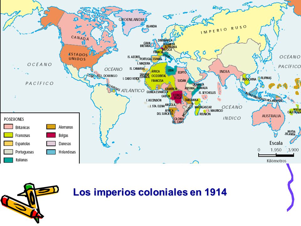 Los imperios coloniales en 1914