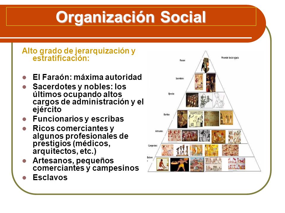 Organización Social Alto grado de jerarquización y estratificación: