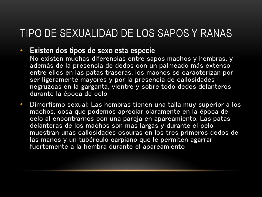 TIPO DE SEXUALIDAD DE LOS SAPOS Y RANAS