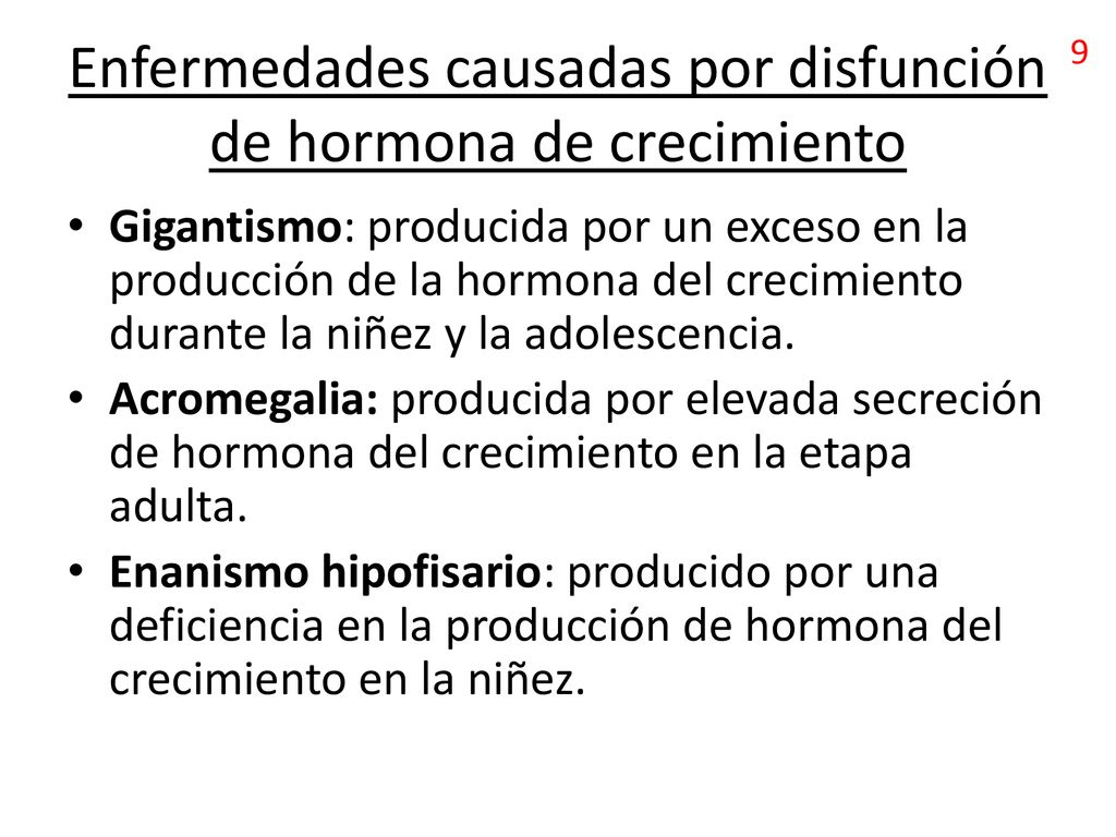 Enfermedades causadas por disfunción de hormona de crecimiento