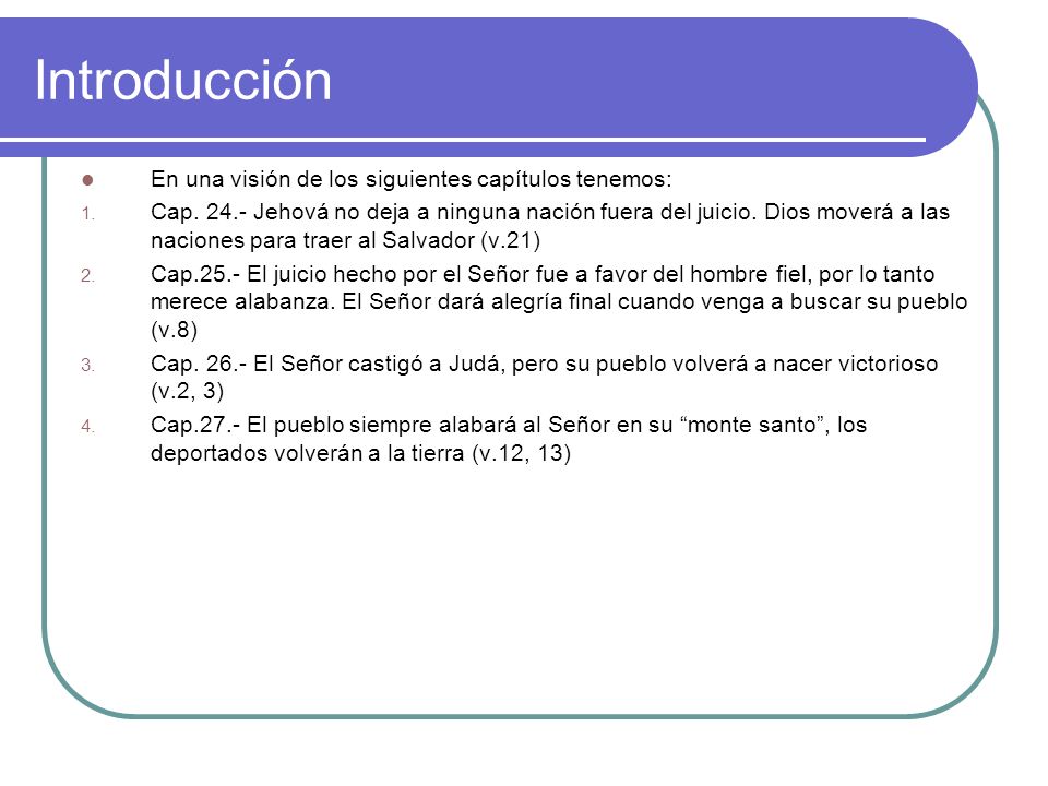 Introducción En una visión de los siguientes capítulos tenemos: