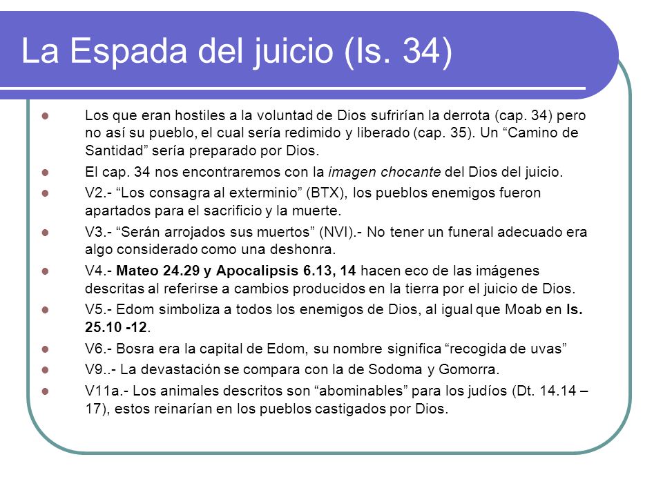 La Espada del juicio (Is. 34)