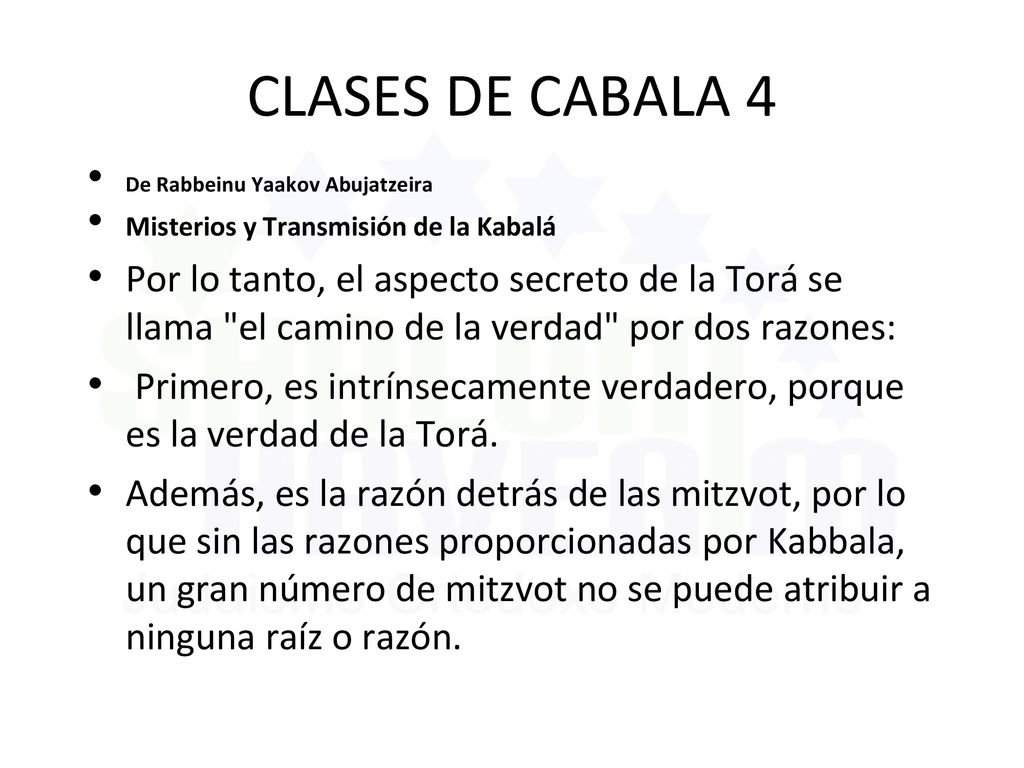 CLASES DE CABALA 4 De Rabbeinu Yaakov Abujatzeira. Misterios y Transmisión de la Kabalá.