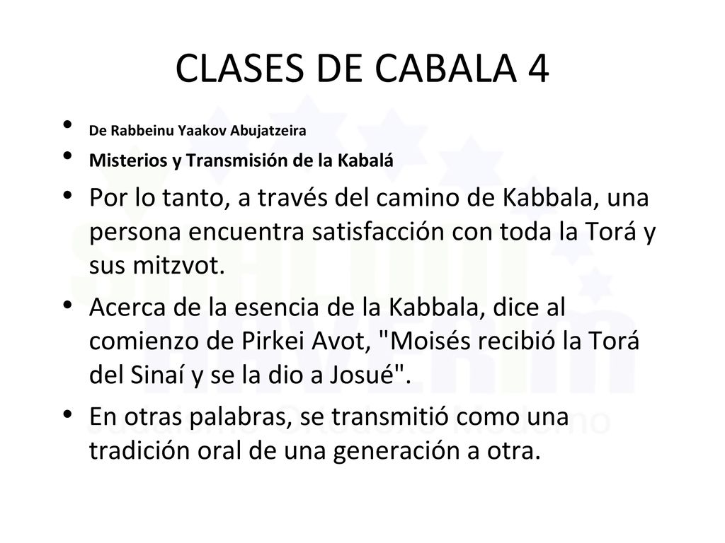 CLASES DE CABALA 4 De Rabbeinu Yaakov Abujatzeira. Misterios y Transmisión de la Kabalá.