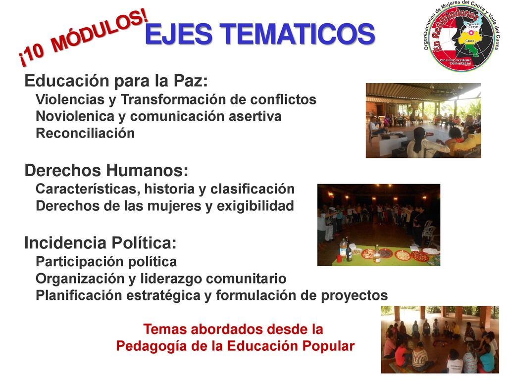 Temas abordados desde la Pedagogía de la Educación Popular