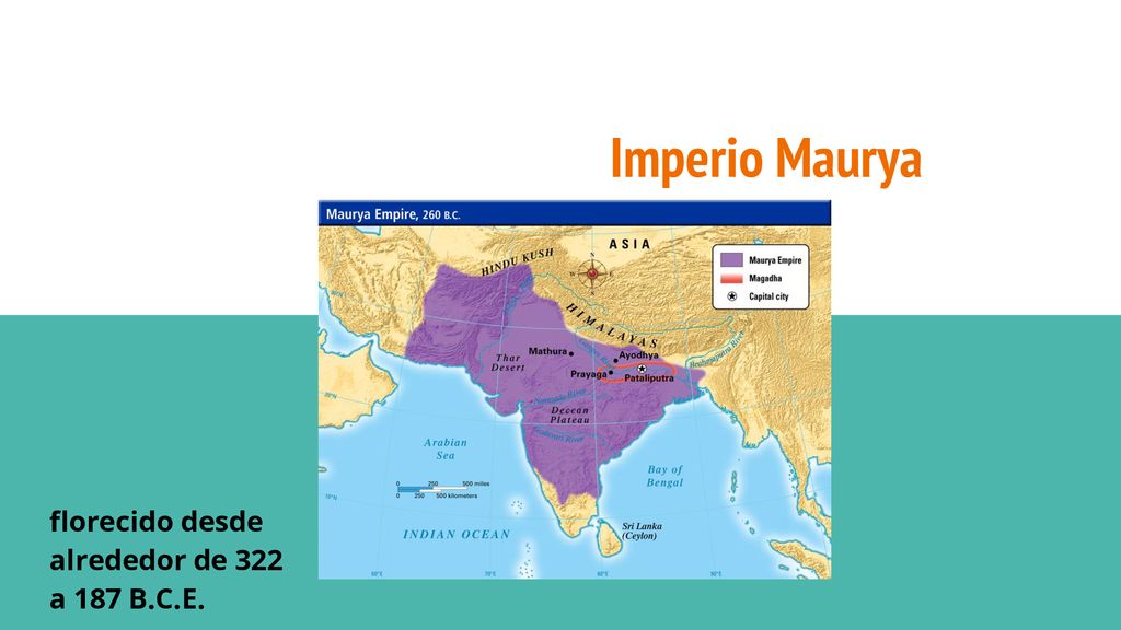 Imperio Maurya florecido desde alrededor de 322 a 187 B.C.E.