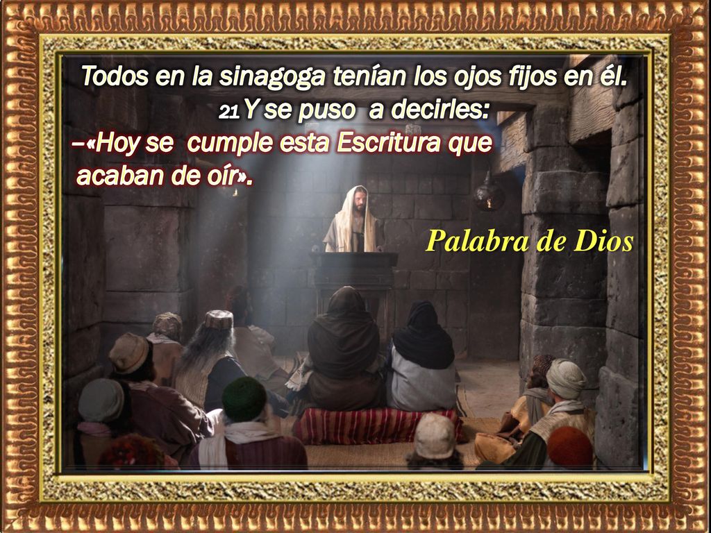 Todos en la sinagoga tenían los ojos fijos en él
