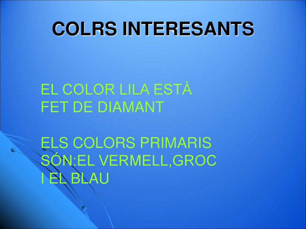 COLRS INTERESANTS EL COLOR LILA ESTÀ FET DE DIAMANT