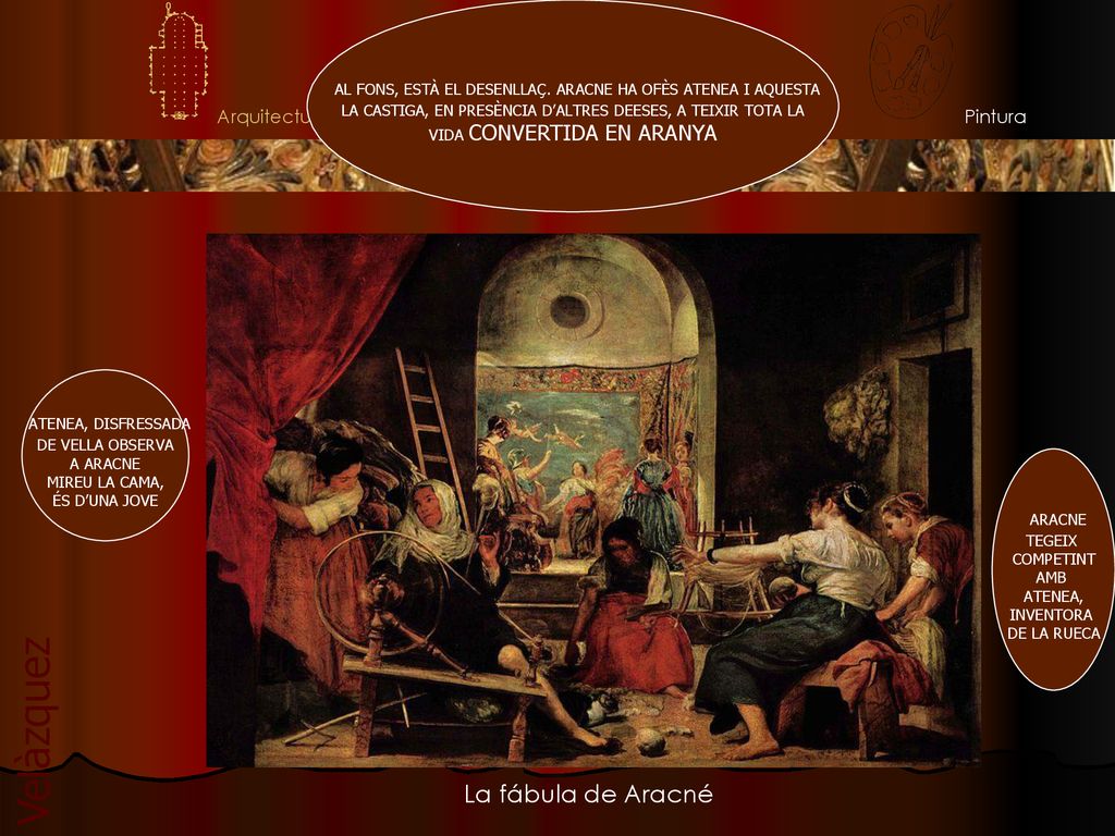 Velàzquez AL FONS, ESTÀ EL DESENLLAÇ. ARACNE HA OFÈS ATENEA I AQUESTA