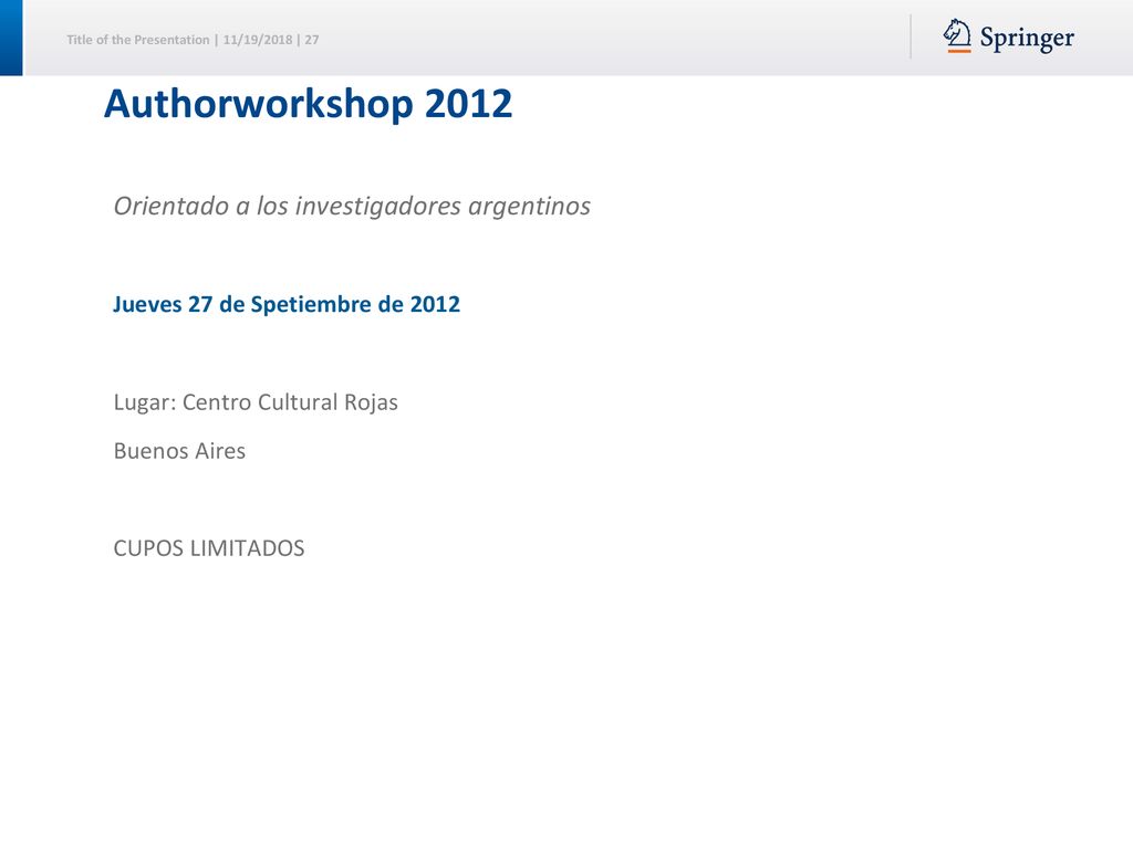 Authorworkshop 2012 Orientado a los investigadores argentinos