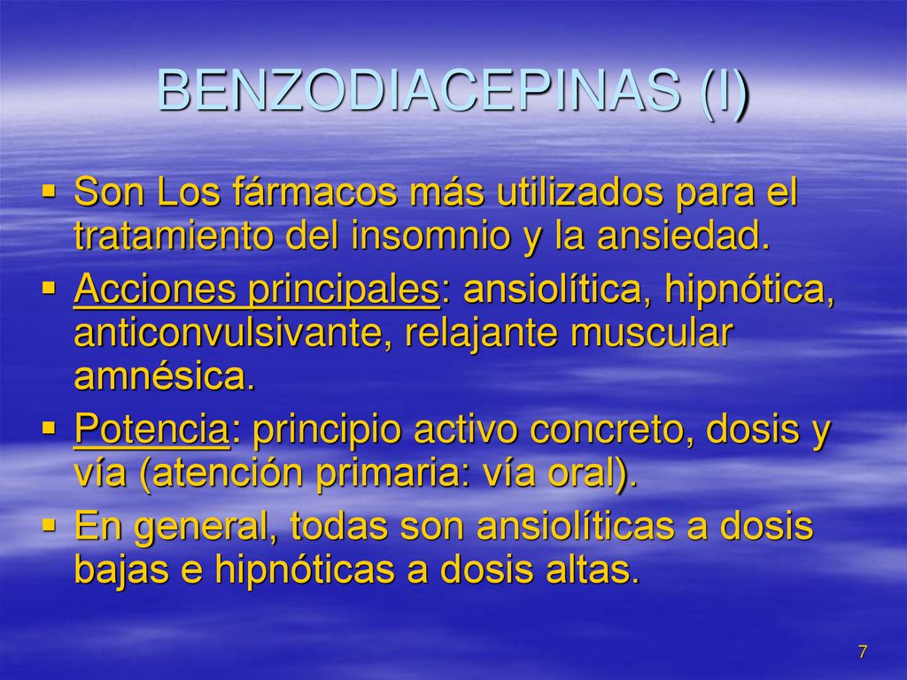 BENZODIACEPINAS (I) Son Los fármacos más utilizados para el tratamiento del insomnio y la ansiedad.